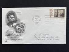 1433 John Sloan Artist FDC Art Craft Aug 2 1971 Lock Haven PA