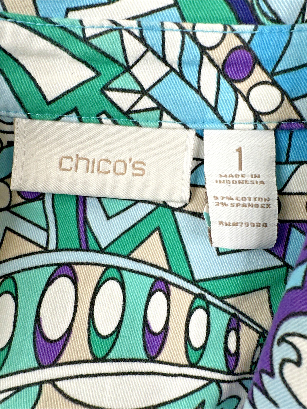 Chico's Button Front Multicolor Psychedelic Retro… - image 5