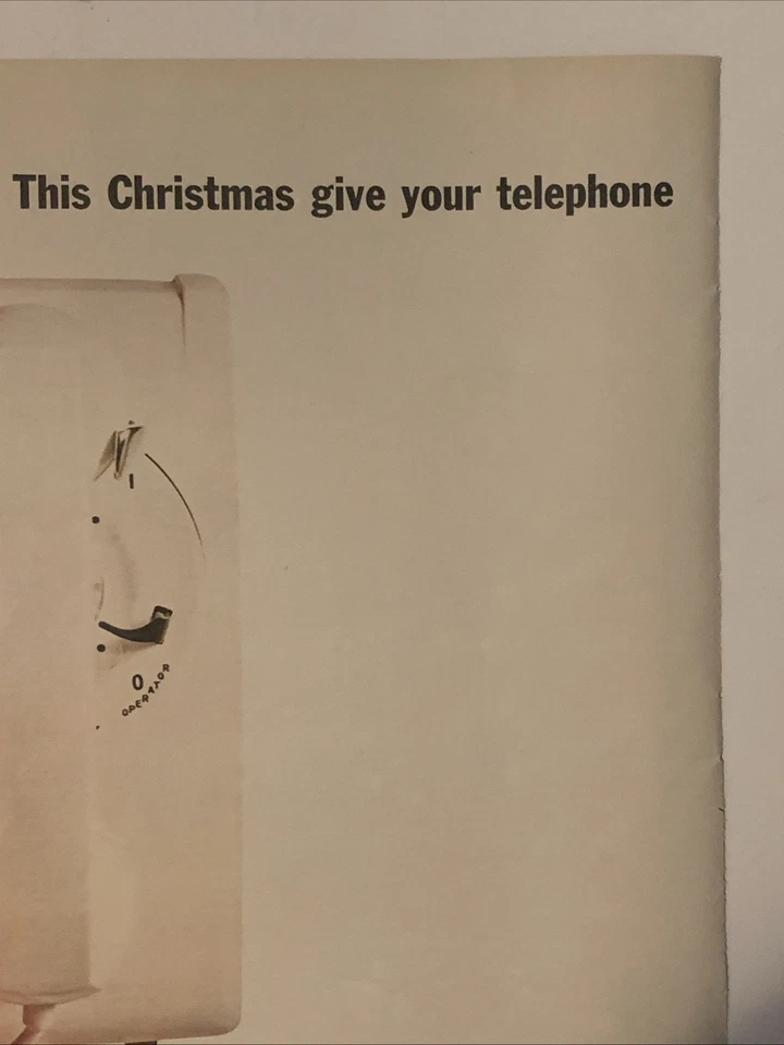 1964 Bell System Telephone PRINT AD Christmas Rotary VTG 1960s Wall / Princess - Image 4 of 4