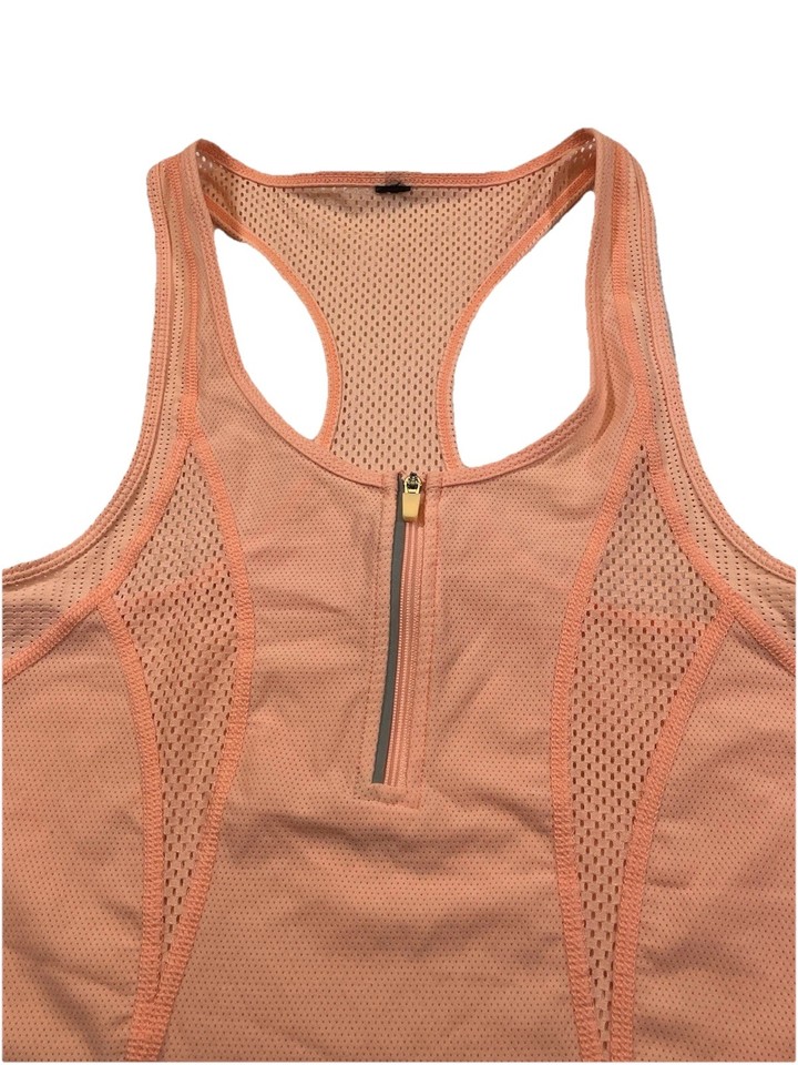 Lorna Jane 💪Top Razorback T Bar Run Gym Activewear Zip Women Apricot Size XS
