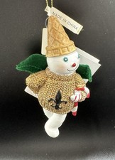 Mr. Bingle Christmas ornament 2012 with New Orleans Saints Gold Sweater W Tags