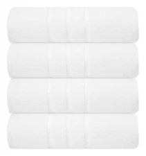 100% Cotton Bath Towel Zero Twist 27" x 54" for Bathroom & Gym (4 pack)