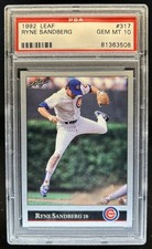 1992 Leaf Ryne Sandberg #317 Cubs PSA 10 GEM MINT