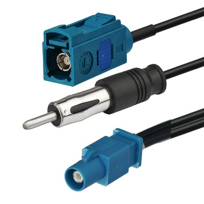 Car FM AM Radio Antenna Adapter Wire Splitter Cable Fakra Female to Male DIN
