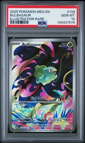 2025 Pokemon Mega Evolutions Bulbasaur Illustration Rare #133 PSA 10