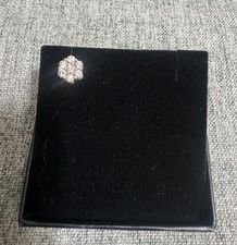 14K Gold .050 CTW Round Natural Diamond Cluster Flower Halo Stud Earrings 7.5MM