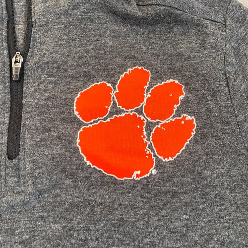 Champion Youth Medium 1/4 Zip Pullover Clemson Tiger Gray - Picture 2 of 6