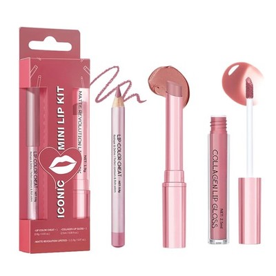 Lippenstift Set 3PCS Matt Flüssig Lippenstift Lip Balm Lip Liner 24h