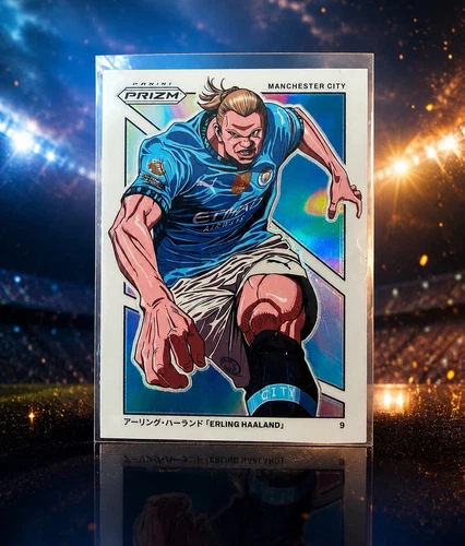GEM !! Panini Prizm Premier League Soccer 2025 Erling Haaland #9 Manchester City