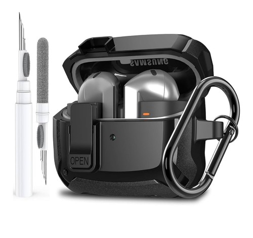 Galaxy Buds 3 Pro/Buds 3 Custodia 2024 con Clip di Blocco Sicuro, Nero - Foto 9 di 9