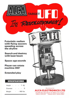 Target Alpha UFO Flying Saucers Alca Video Arcade Flyer / Brochure / Ad