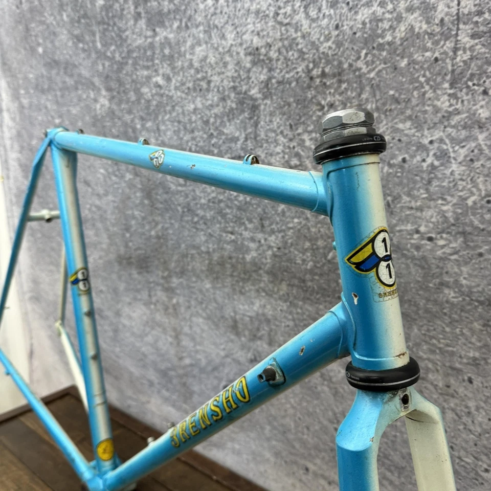 Cuadro de bicicleta de carretera 3Rensho vintage 54 cm 700c acero con orejetas 700c 126 mm cuadro azul Foto 2 de 4