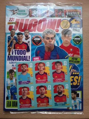 JUGON MAGAZINE No. 231 + 1 LAMINAS 6 STICKERS SELECTION SPAIN FIFA WORLD CUP 2026