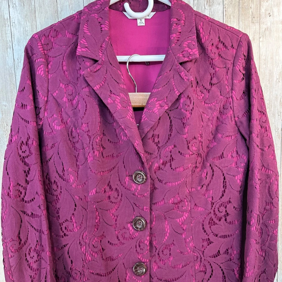 Conjunto de saia Cabi Plumberry Flora terno saia de renda feminino blazer roxo jaqueta saia 6 - Imagem 2 de 4