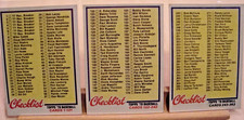 1978 Topps MLB Lot of (3) Checklist Cards, NM