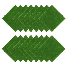 16 Pcs Plastic Moss Sheets For Diy Craft Realistic Artificial Grass Mats
