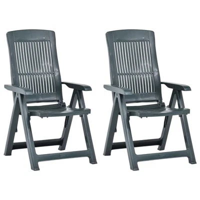Chaises pliantes inclinables, lot de 2, en plastique blanc vidaXL - Photo 1/3