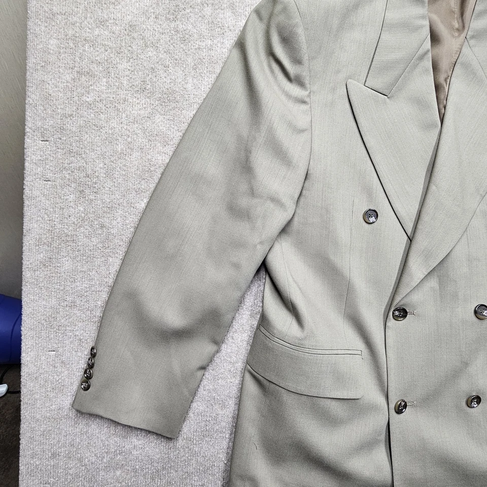 Chaqueta Blazer De Lana Hardy Amies De Colección - Verde Salvia - Doble Pecho Talla 38SH Foto 4 de 4