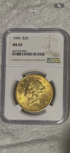 1904 Liberty Head Double Eagle $20 Gold Coin MS 65 NGC Philadelphia