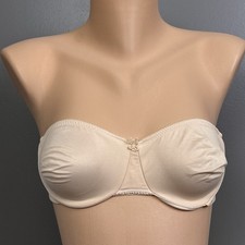 Vintage JCPenney Strapless Bra Size 36C USA Made 7291 Nylon Spandex Beige U/W