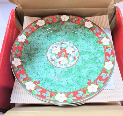 Vintage Pfaltzgraff Yuletide Winter Christmas Holiday Stoneware Salad Plate Set 