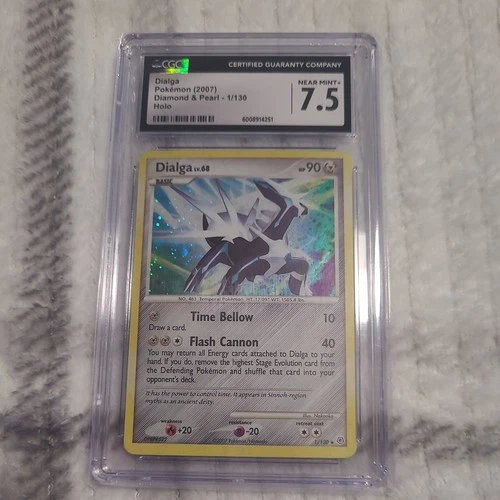 RARE Graded Pokémon Card- Dialga 1/130 (Diamond & Pearl 2007) Holo CGC 7.5 NM-MT