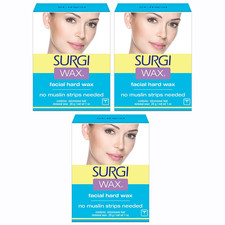 Facial Hard Wax, Hair Remover for Face, No Strips Needed, 1 Ounce Pack of 3 