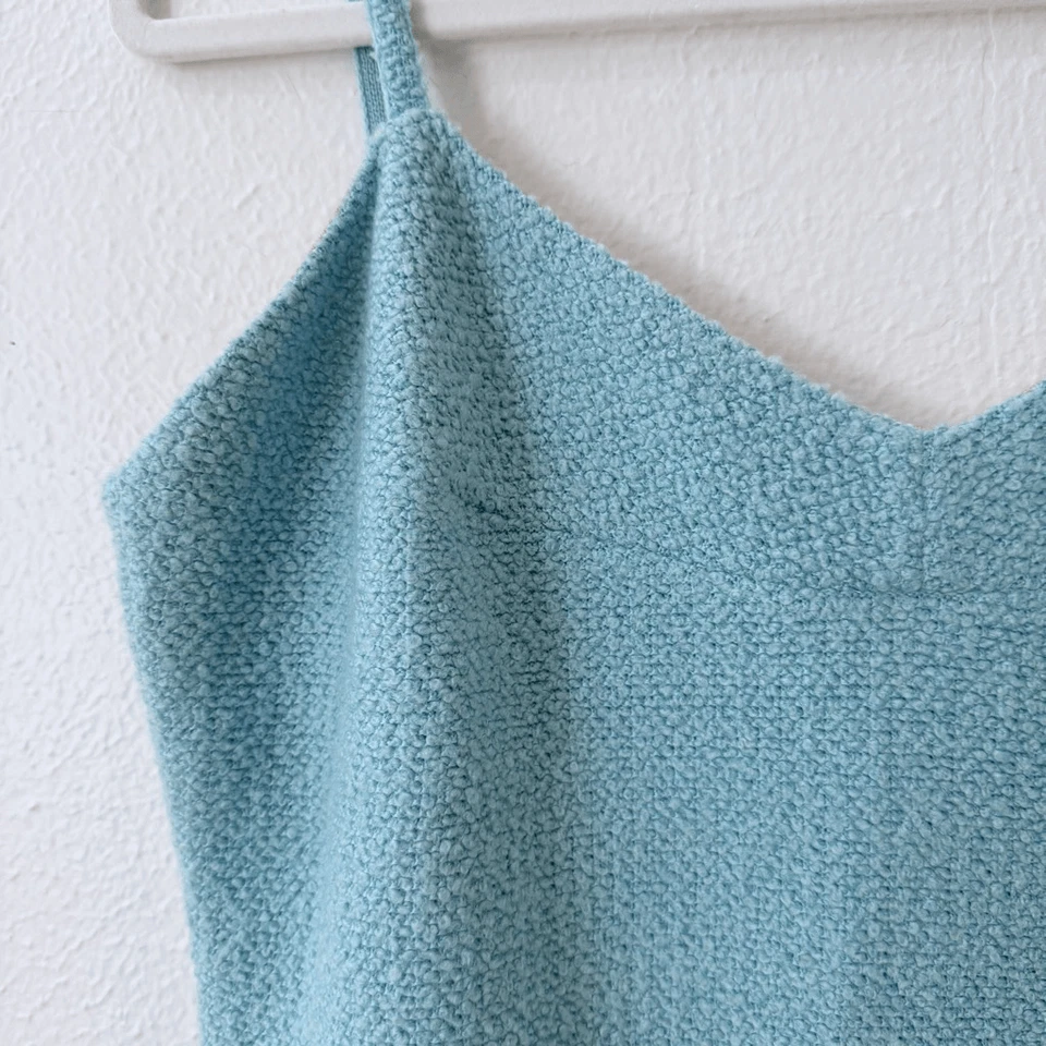 Camisola para mujer St. John talla XL azul mezcla de lana de cachemir tweed texturizado Boucle Foto 2 de 4