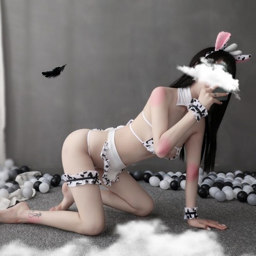 Sexy Anime Cow Bikini Set Swimsuit Japanese Lingerie Girl Cosplay Costumes - Picture 5 of 5