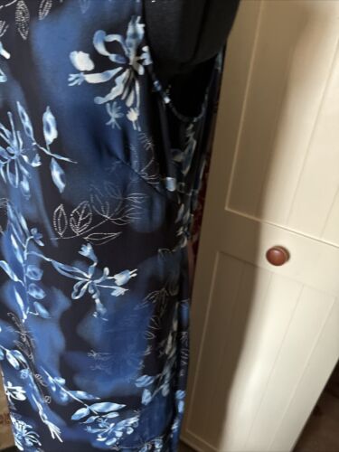 CITY TRIANGLES USA Ladies Blue Floral Chiffon Lined Long Sleeveless Dress Size M - Picture 3 of 14