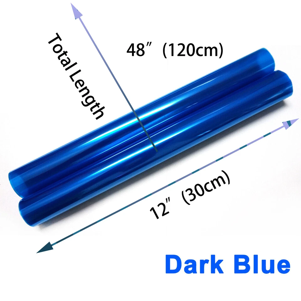 Calcomanía envolvente de vinilo adorno película tinte luz trasera faros coche azul oscuro 12"x48" Foto 3 de 4
