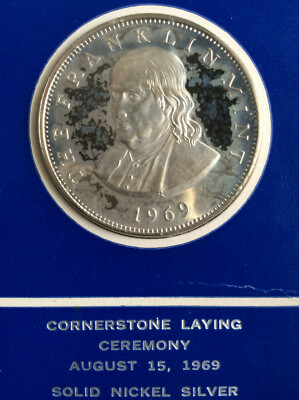 1969 Franklin Mint Cornerstone Laying Ceremony Solid Nickel Silver