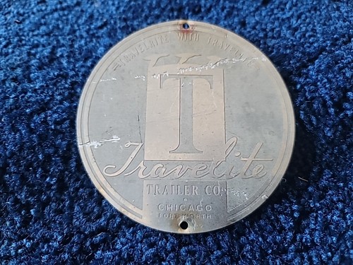 1940s 1950s 1960s Travelite Vintage Camper Travel Trailer Badge Emblem Body Tag