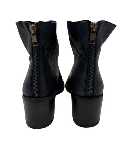 LD Tuttle Boots Size 8 Black Leather Button Zip Up Ankle Bootie Made in Italy - Picture 4 of 13