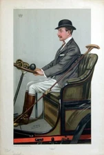 ORIGINAL ANTIQUE VANITY FAIR SPY LITHOGRAPH "CABS" EARL OF SHREWSBURY AND TALBOT