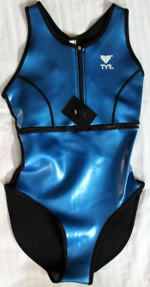 Tuta Intera TYR Vanguard In Neoprene Wet Look Per Pallanuoto E Nuoto - Taglia 24 Bambina