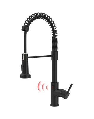 GIMILI Matte Black Touchless Kitchen Faucet Motion Sensor Activated Smart Han...