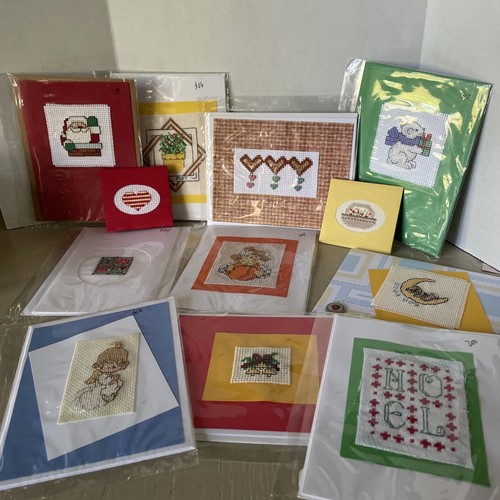 Note Card Lot Embroidered Vintage 12 Cards Holidays Life Event