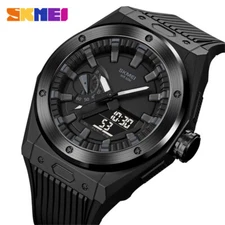 SKMEI Men's Sport Digital LED Quartz Watch Silicone Band Shockproof Wristwatch