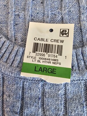 Women's Size Large Karen Scott Cable Knit Sweater In Light Blue