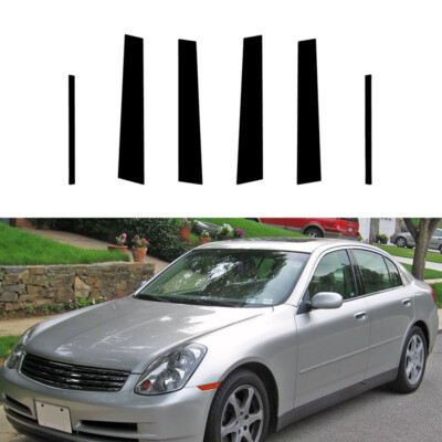 For Infiniti G35 G37 Sedan 2002-2013 6X Black Pillar Post Door Trim