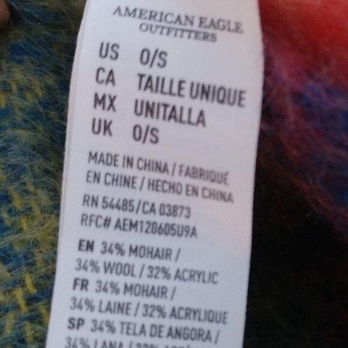 Bufanda de mohair/lana/acrílico American Eagle - Imagen 5 de 6