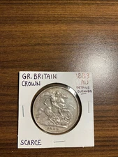 1889 United Kingdom Great Britain Crown ALMOST UNCIRCULATED (AU) Details Cleaned