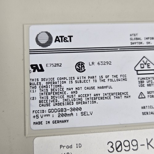 Vintage AT&T Keyboard Model RS3000 3099-K440-V004 Tested - Picture 9 of 10