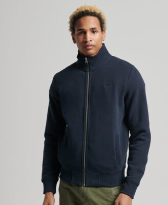 Superdry 100% Organic Cotton Vintage Logo Zip Track Top NAVY UK