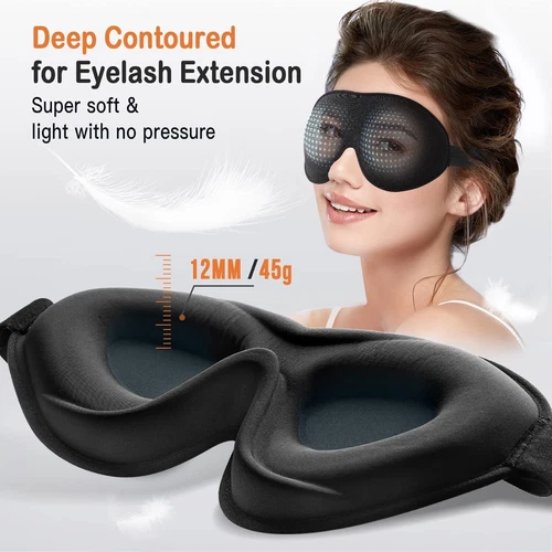 Travel Accessories 3D Sleep Mask For Men & Women Eye Mask For Sleeping Blindfold - Picture 2 of 8