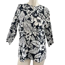 Lauren Ralph Lauren Womens Small Floral Resort Blouse Top Shirt Tropical Boho