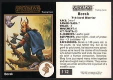 1991 TSR AD&D Gold Border Dungeons & Dragons RPG Fantasy Art Card #112 ~ Dwarf 