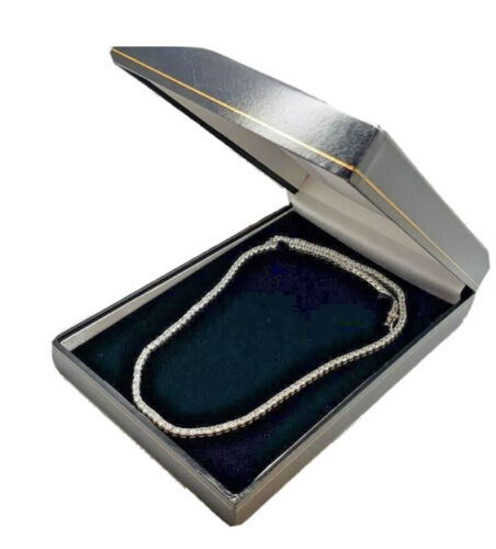 White gold finish created diamond Tennis necklace and bracelet 3mm Gift Idea - Picture 3 of 6