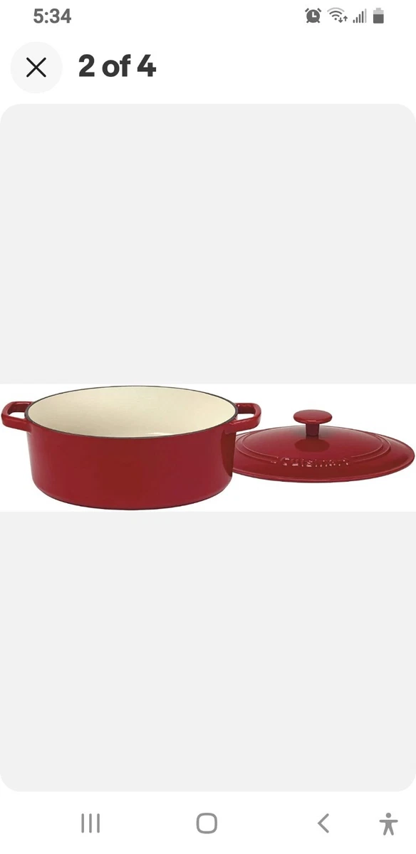 Cuisinart Cast Iron 5.5-Quart Oval Casserole Red